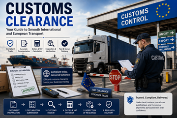Eurooppalaiset tulliselvitystoiminnot, kuorma-autot, rahtikontit, rajatarkastukset ja kansainvälinen logistiikka